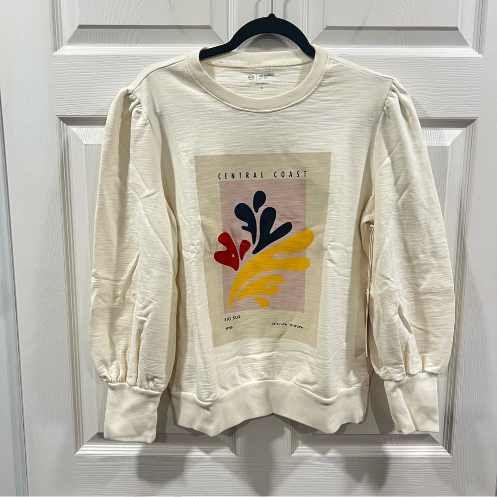 Ag Adriano Goldschmied Hailey Crewneck Sweatshirt Central Coast Medium NWT